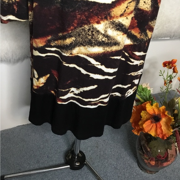 Karen Kane Women's animal print Rayon scoop Neck Long Sleeve Midi Dress size M - Picture 6 of 14